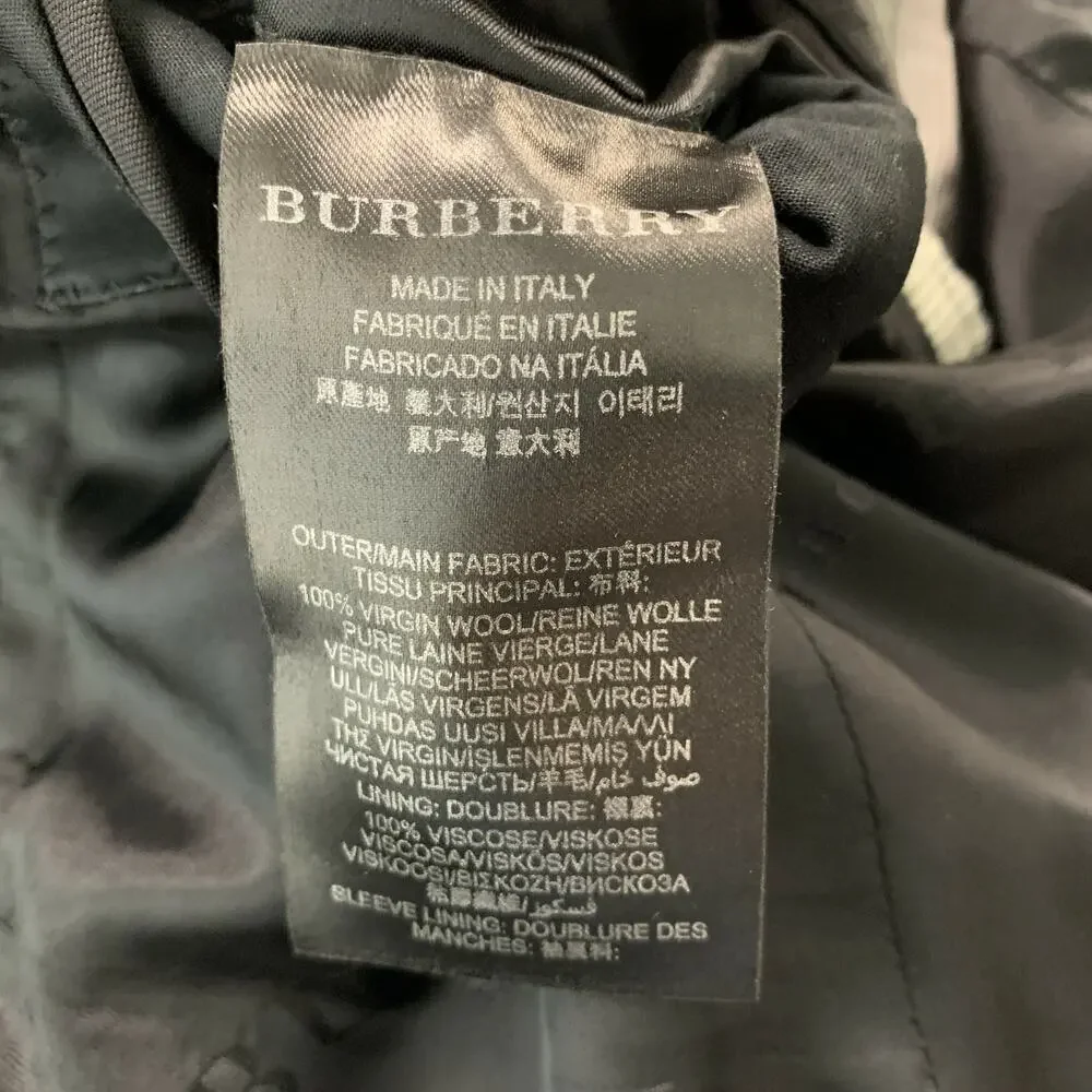 BURBERRY PRORSUM Chest Size 38 Black Virgin Wool Tuxedo Sport Coat